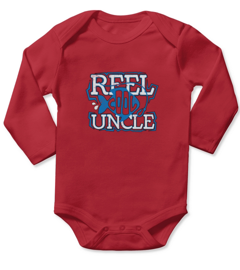 Reel Cool Uncle Fishing Fathers Day Long Sleeve Baby One-Piece