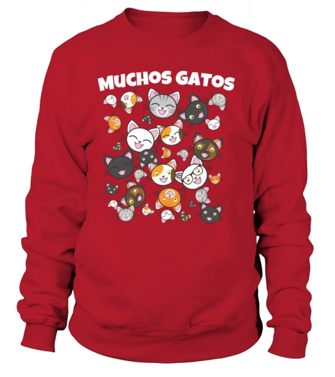 Muchos Gatos Funny Cat Face Shirt Women's Sweatshirt