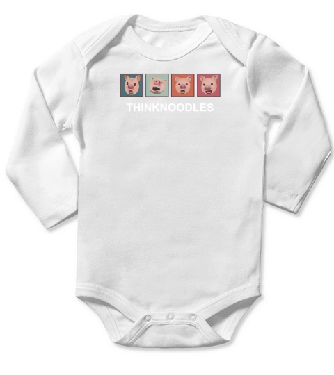thinknoodles  pig Long Sleeve Baby One-Piece
