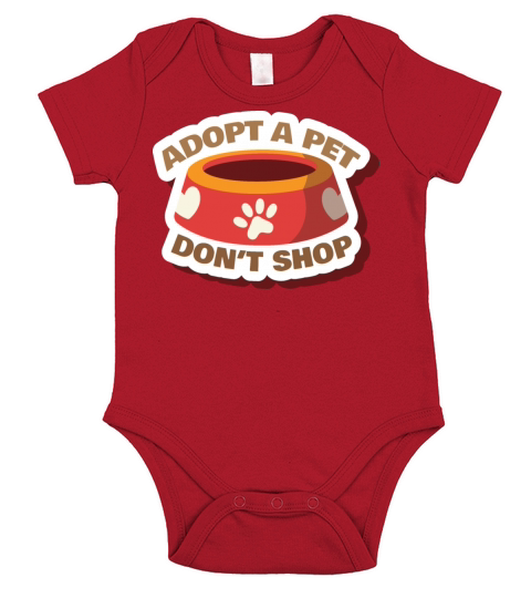 adopt a pet dont shop funny Short Sleeve Baby One-Piece
