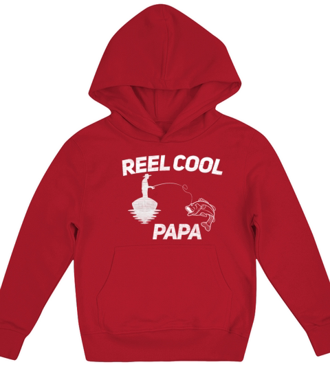 Fathers Day fishing graphic Gift Reel Cool Papa Kids Hoodie
