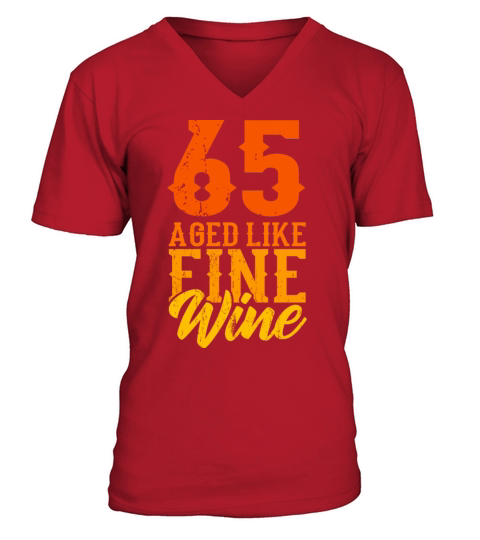 AGED LIKE FINE WINE 65 Birthday Grandpa Men's V-Neck T-shirt