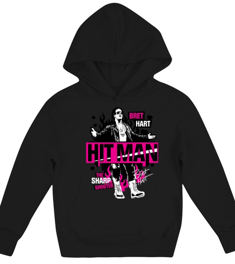 WWE Bret Hart  Hit Man  Graphic Kids Hoodie