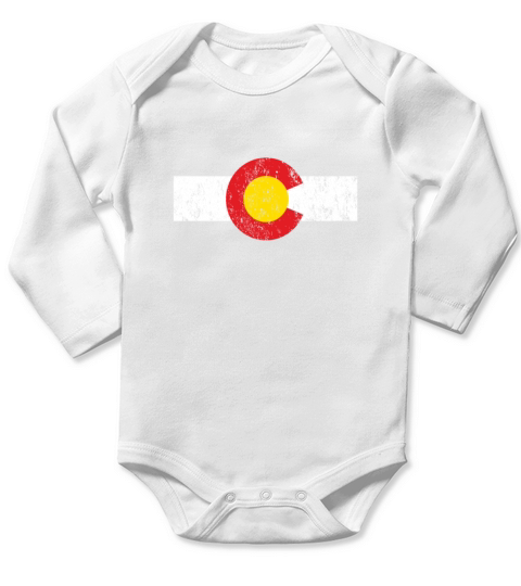 Vintage Colorado Flag - Mug Long Sleeve Baby One-Piece