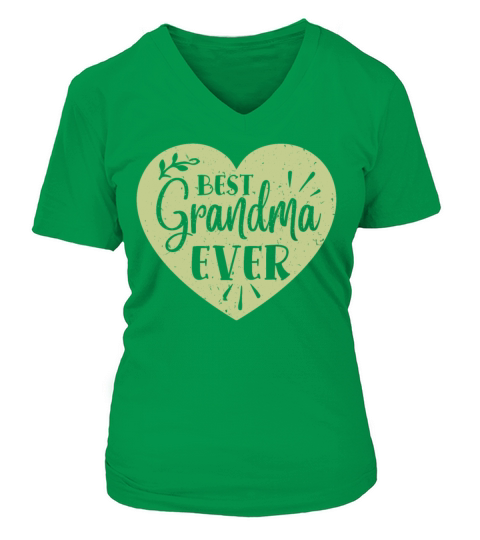 Best Grandma Ever Grandmother Heart Retro Vintage Women's V-Neck T-shirt