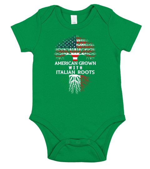 American Grown With Italian Roots T Shirts Short Sleeve Baby One-Piece
