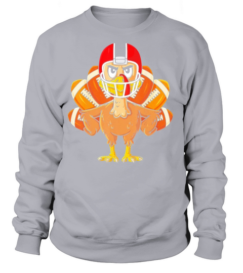 Thanksgiving Turkey Football Player Funny Women's Sweatshirt