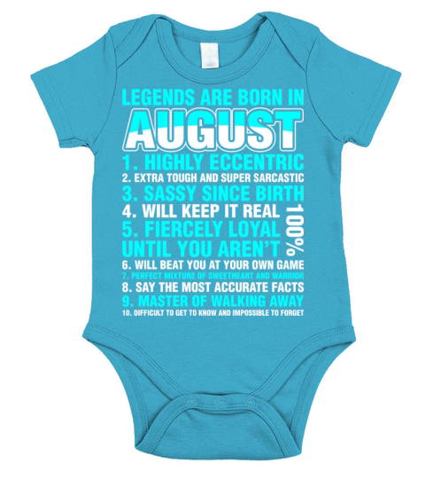 Legends Are Born In August Short Sleeve Baby One-Piece