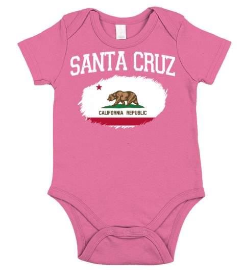 Santa Cruz Ca California Flag Vintage Usa Sports M Short Sleeve Baby One-Piece