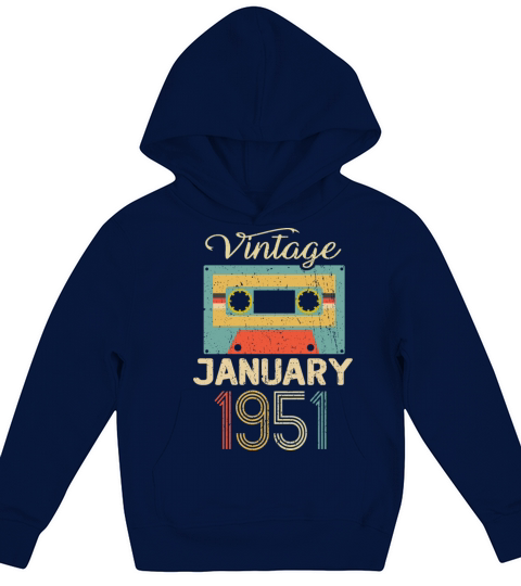 Vintage January 70 Year 1951 70th Birthday Gift Kids Hoodie