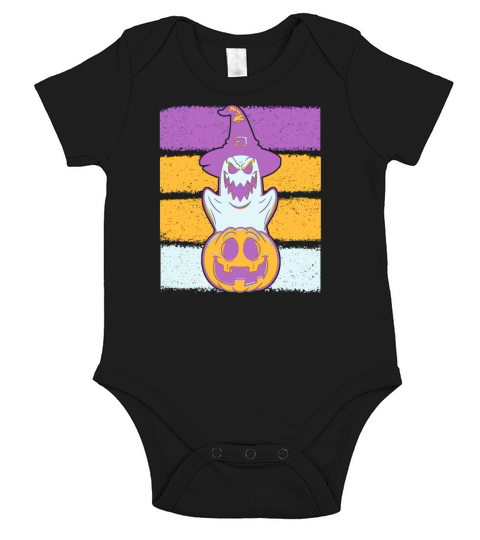 Halloween Ghost Pumpkin Funny skull Short Sleeve Baby One-Piece