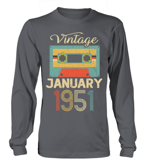 Vintage January 70 Year 1951 70th Birthday Gift Women's Long Sleeve