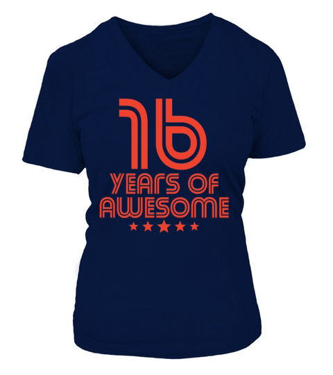 16 Years Of Awesome 16th Birthday Women's V-Neck T-shirt