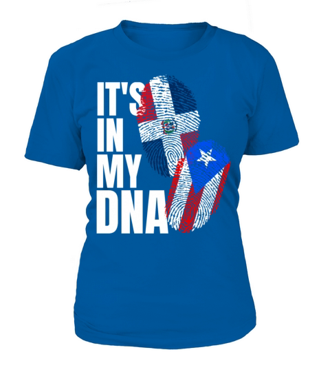 Dominican And Puerto Rican DNA Heritage Flag Gift Women's T-Shirt