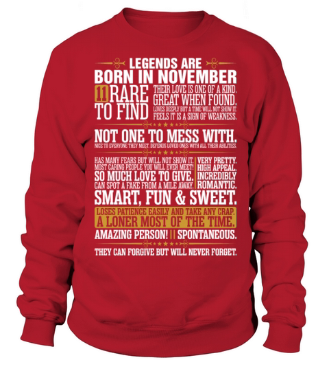 11 Rare To Find Legends Are Born In November Women's Sweatshirt