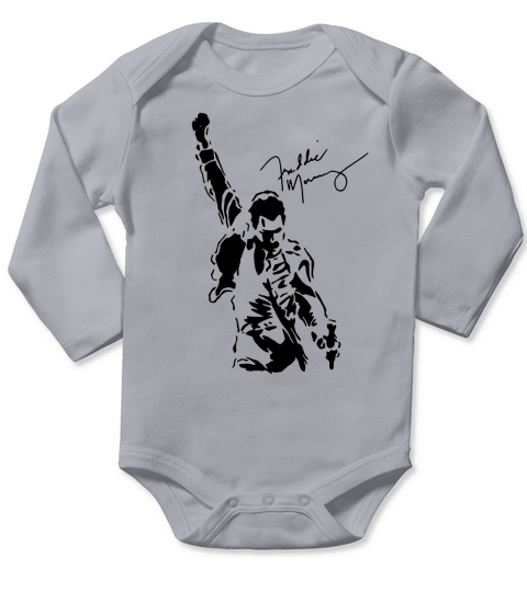 Freddie Mercury Signature Women T-Shirt Queen Rock Band Tshirt Long Sleeve Baby One-Piece