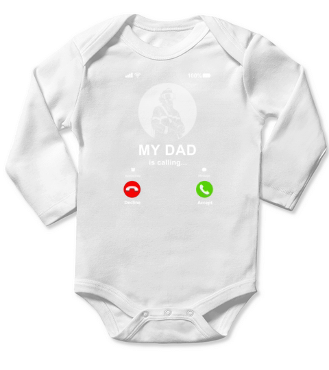 Proud Daughter And Son Of A Firefighter Long Sleeve Baby One-Piece