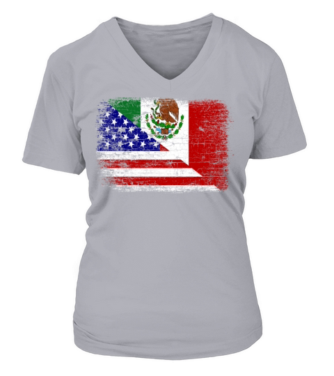 Vintage Mexican American Flag Women's V-Neck T-shirt