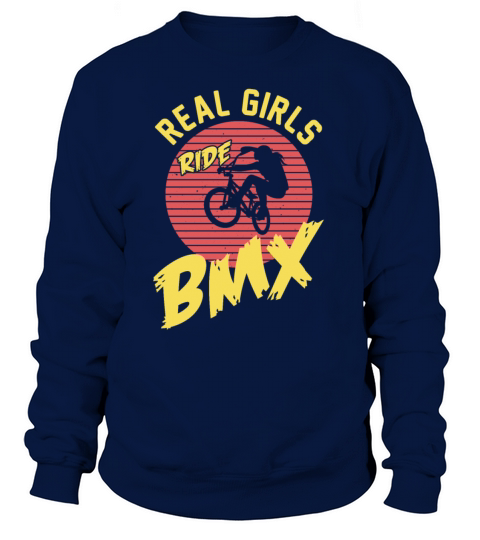 Girls Ride Bike BMX Vintage Mountain Biking Biker Women's Sweatshirt