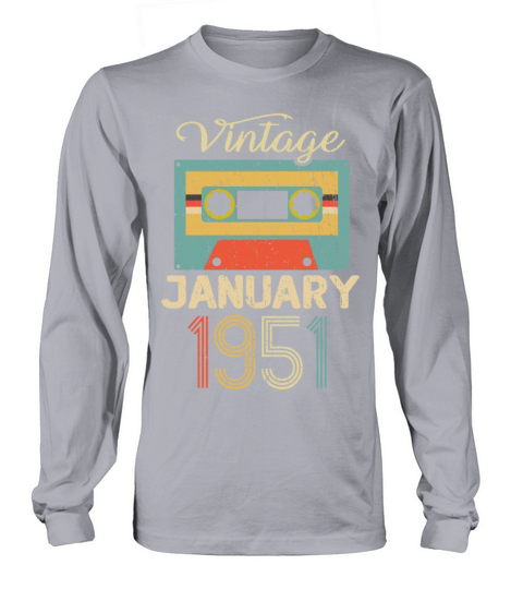 Vintage January 70 Year 1951 70th Birthday Gift Men's Long Sleeve