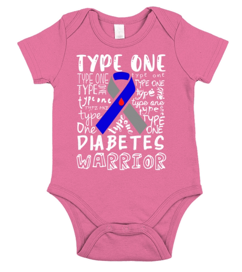 Type 1 Diabetes Awareness Aware T1D Warrior Short Sleeve Baby One-Piece