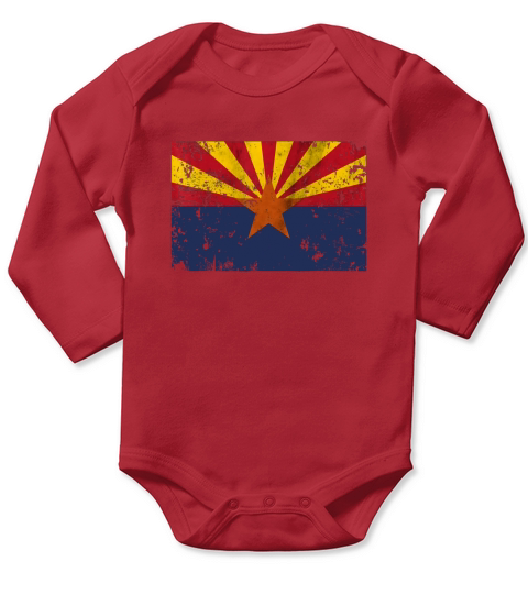 The Original Vintage Distressed Arizona Flag Long Sleeve Baby One-Piece
