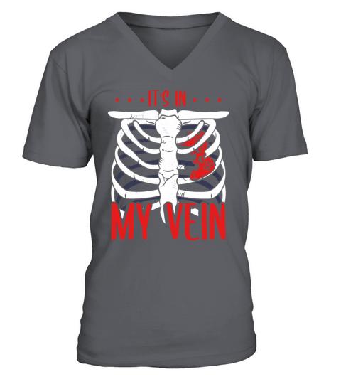 Its In My Veins Halloween Gamers Skeleton Ribs Men's V-Neck T-shirt