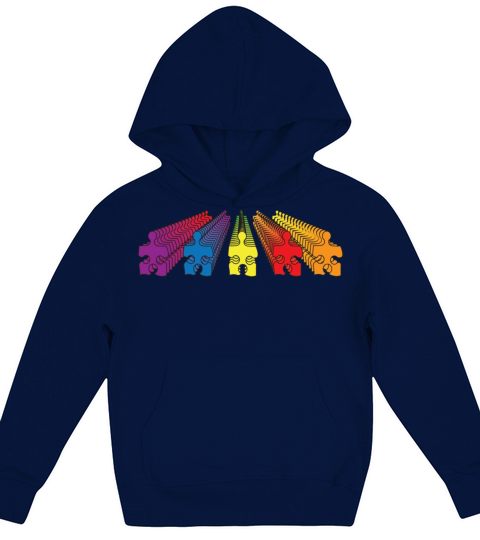 Autism Puzzle Pieces Rows Kids Hoodie