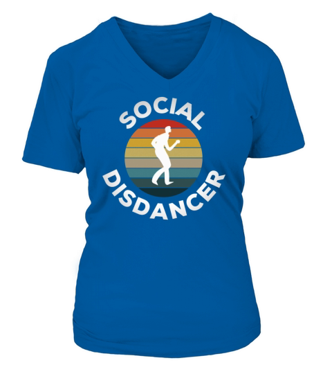 Socialdistance Dance Corona Virus funny Women's V-Neck T-shirt