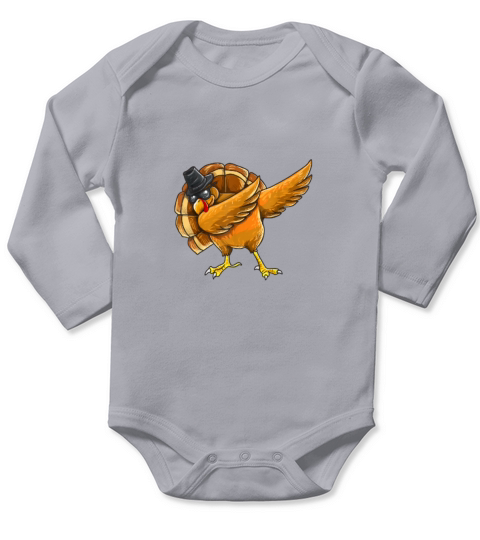 Dabbing Turkey Thanksgiving Long Sleeve Baby One-Piece