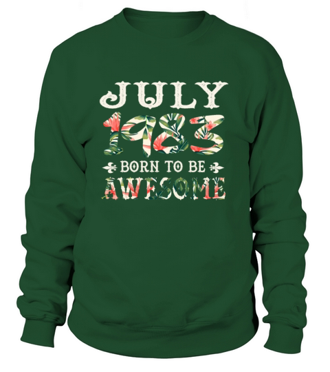 Womens July 1983 T Shirt 36 Years Old Shirt Floral Women's Sweatshirt