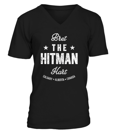 Bret The Hitman Hart Vintage Fight Type Men's V-Neck T-shirt