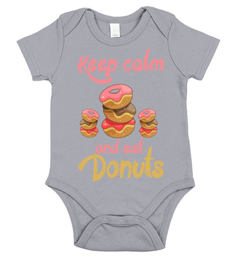 Keep Calm Eat Donuts Short Sleeve Baby One-Piece