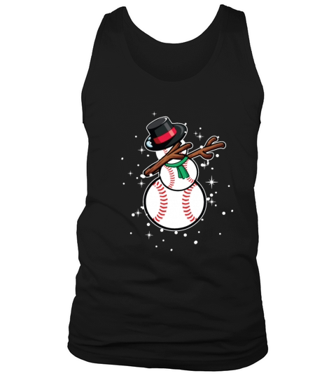 Dabbing Snowman Baseball Funny Christmas Gift Men's Tank Top