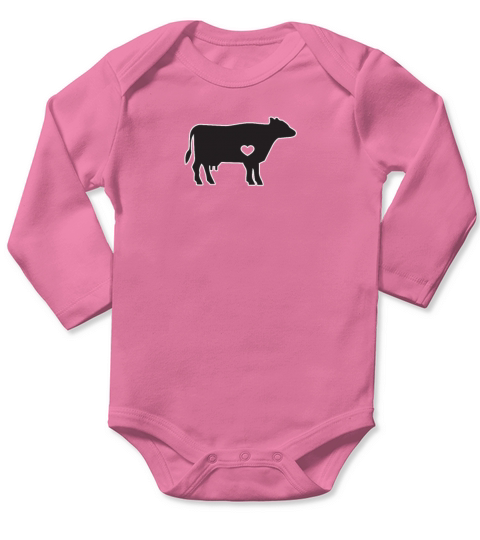 I Love Cows Cute Cattle Bovine Farmer Rancher Long Sleeve Baby One-Piece