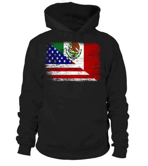 Vintage Mexican American Flag Men's Hoodie