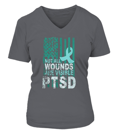 Not All Wounds Are Visible PTSD V-neck T-Shirt Woman