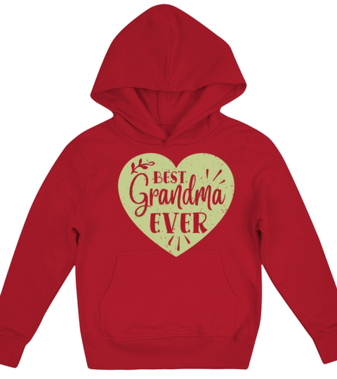 Best Grandma Ever Grandmother Heart Retro Vintage Kids Hoodie