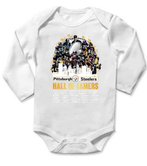 Pittsburgh Steeler hall of famers signatures Long Sleeve Baby One-Piece