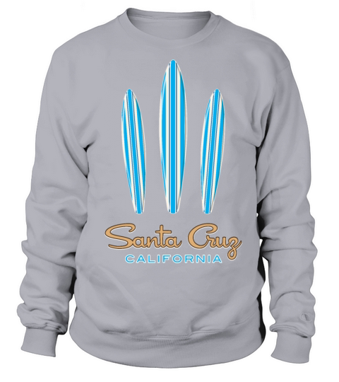 Santa Cruz California w Three Surfboards Blue Women's Sweatshirt
