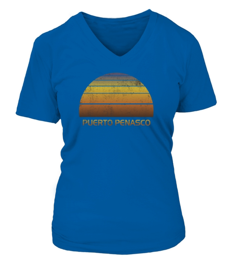 Vintage Sunset Family Vacation Souvenir Puerto Women's V-Neck T-shirt