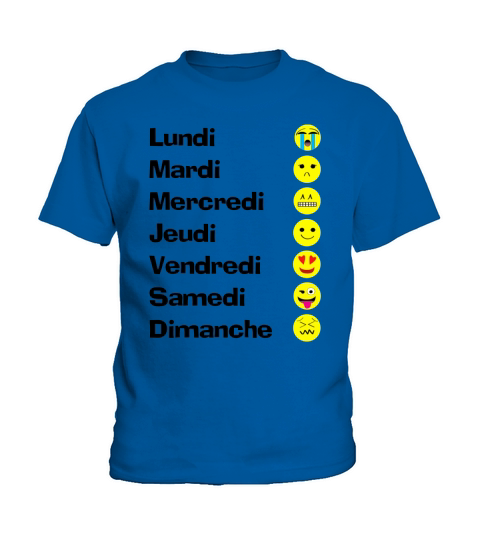 Days of the Week in French with Emojis Kids T-Shirt