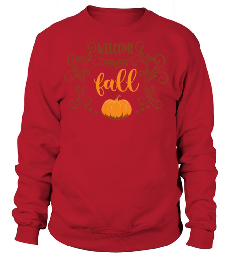 Welcome fall quote with decoration and pumpkin Men's Sweatshirt