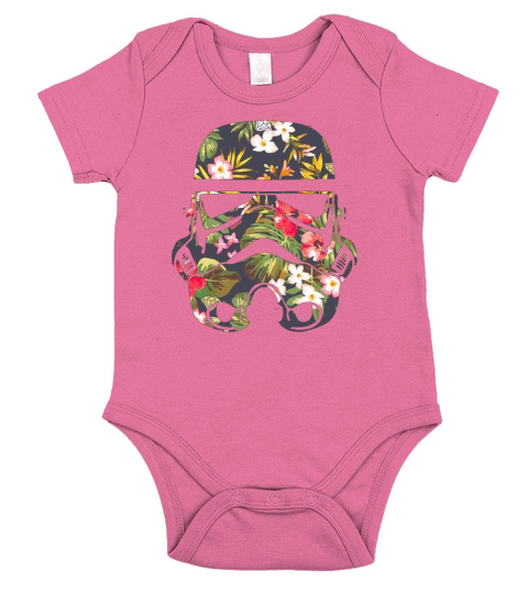 Tropical Stormtrooper Floral Print TShirt Short Sleeve Baby One-Piece