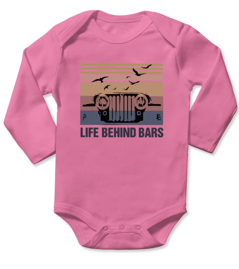 Vintage Jeep life behind bars shirt Long Sleeve Baby One-Piece