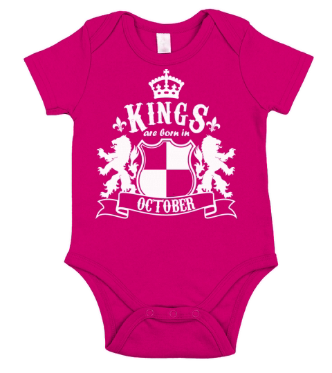Kings are born in October Short Sleeve Baby One-Piece