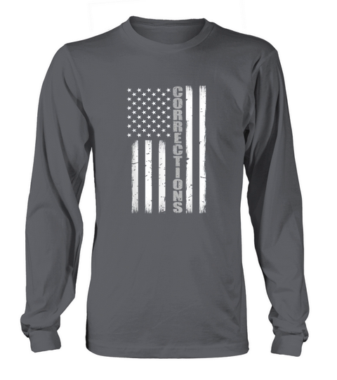Thin Silver Line American Flag Corrections Long sleeved Unisex
