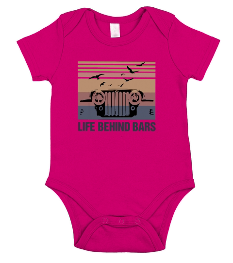 Vintage Jeep life behind bars shirt Short Sleeve Baby One-Piece