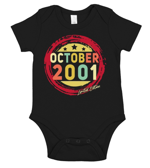 Gift Idea 2001 In October Retro Short Sleeve Baby One-Piece