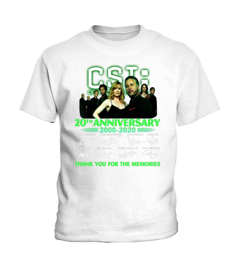 Csi Crime Scene Investigation 20th anniversary thank you for the memories signatures Kids T-Shirt